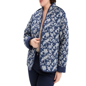 Chaqueta Acolchada Reversible Azul Marino para Mujer, Talla Grande, Ligera, Abrigo Cálido de Invierno, Estilo Casual, Moderno y a la Moda - Product Image 5