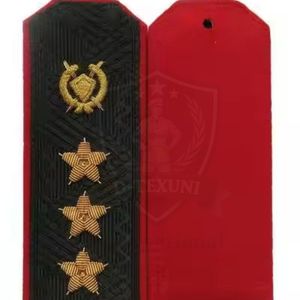 Custom Embroidered Eco-Friendly Luxury Epaulettes with Gold Star Rhinestone Sew-On Badges for Uniform Shoulder Rank - Product Image 3