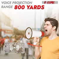 Mégaphone 5 cœurs 30W, haut-parleur PA type corne de bœuf avec portée de 800 yards, amplificateur de voix puissant, portable
