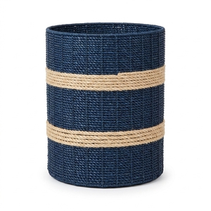 Cesto de Almacenamiento de Fibra Natural Tejida Loros BLN, Maceta Decorativa a Rayas, Organizador para el Hogar, Contenedor para Ropa - Product Image 1