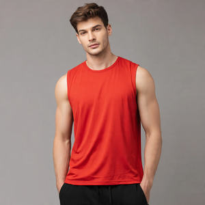 Camiseta sin mangas con cuello redondo para hombre, camiseta holgada para gimnasio, camisetas sin mangas ligeras de verano para hombre - Product Image 3