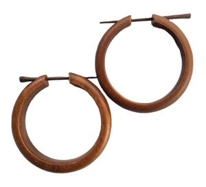 Indian Wood Crafted Ornaments Water Drop Loop Shape Earring Vintage Hollowed Wood Dangle Earrings for Woman at Best Low Rates - Product Image 1