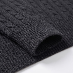 <b>Men's</b> Wool Cable Knit Cardigan Full Sleeve Solid Color Turn-down Collar Winter <b>Sweater</b> Anti-Pilling Thick Material - Product Image 6