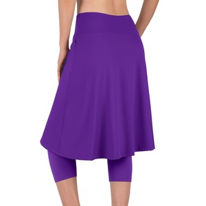 Jupe Modeste Femme Longueur Mini Couleur Unie Violet Décontractée Respirante Séchage Rapide Nylon Toutes Saisons - Product Image 5
