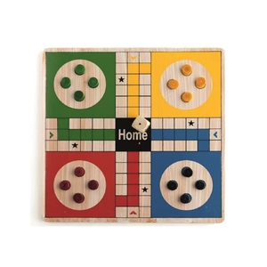 Juego de Mesa Ludo de Madera Hecho a Mano, Juego de Ludo Deluxe con Caja de Almacenamiento, Juego de Mesa Clásico Vintage para Fiestas Familiares y Viajes - Product Image 3