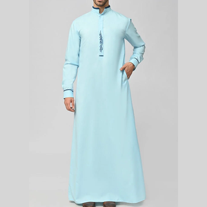 Jubbah longue pour homme, coupe classique, qualité durable, couleur unie, vêtements modestes et ethniques, tenue de prière pour homme, Thobes pour homme - Product Image 4