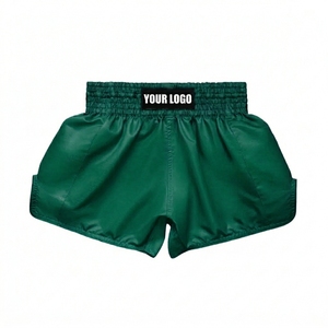 Shorts en satin vert pour homme, taille élastique, taille mi-haute, couleur unie, coupe décontractée ample, respirant, 100 % polyester, service OEM - Product Image 1
