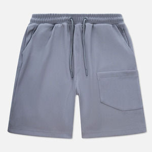 Shorts Bermuda en velours côtelé beige uni pour homme, taille à cordon, style décontracté, taille mi-haute avec poches, tissu en coton tissé - Product Image 5
