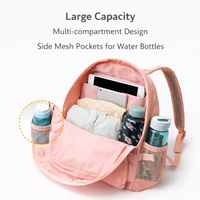 Sac à dos unisexe imperméable léger en polyester, double usage, pour voyage, randonnée, gym, quotidien, avec logo personnalisé, grande capacité, pliable, avec fermeture éclair