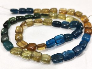 Perles d'apatite multicolores naturelles, forme coussin, 10 mm, lisses, 8 pouces de long - Product Image 2