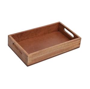 Juego de bandejas rectangulares de madera pulida, duraderas, ecológicas y modernas, con asa, para servir en fiestas, cenas y aperitivos. - Product Image 1