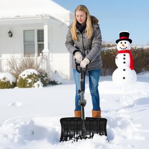 Pala da Neve in Acciaio da 18 Pollici con Manici a D, Impugnatura Antiscivolo, Grande Capacità, Design Pratico per la Rimozione della Neve - Product Image 2