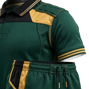 AMKOOR ENTERPRISES Green Black Unisex Sport Rugby Uniform Set Breathable Polyester Sublimation Print Adult <b>Athletic</b> Wear - Product Image 5