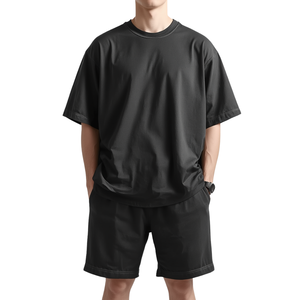 Ensemble d'été pour homme MATEX SPORTS, t-shirt et short décontractés en coton écologique - Product Image 4