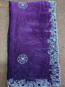 Saree de seda de Organza pura con blusa de estilo pakistaní tradicional hilo Zari lentejuelas trabajo para mujeres para bodas y fiestas - Product Image 2