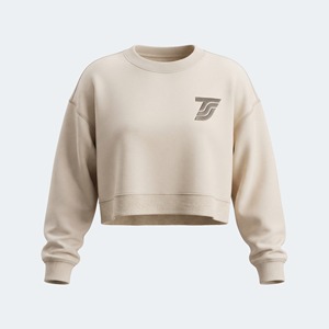 Sudadera de Mujer de Corte Holgado y Relajado, Cuello Redondo, Hombros Caídos, Estilo Urbano, Tallas Grandes, Servicio OEM con Logotipo Personalizado - Product Image 1