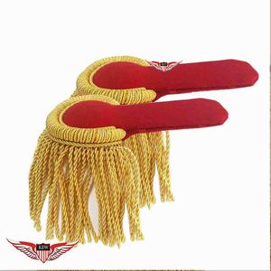 Epaulette Marroquí de Granate de Primera Calidad, Totalmente Personalizable, Color Granate con Elegantes Flecos Dorados, Equipo de Defensa Personal - Product Image 4