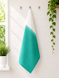 Essuie-tout de cuisine en lin turquoise ombré |   Essuie-tout en lin teinté dégradé |   Serviette de cuisine en lin de qualité supérieure |   Maison Moderne - Product Image 2