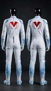 Mono de Motociclismo para Hombre, Color Blanco y Verde Azulado, Bloques de Color, Nailon, para Todas las Estaciones, Manga Larga, de una Pieza - Product Image 5