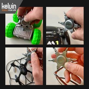 เครื่องมืออเนกประสงค์แบบพกพา Kelvin 07 พร้อมคีม มีด ไขควง ประแจ ใบมีด ที่เปิดขวด ไม้บรรทัด โครงสร้างเหล็ก - Product Image 4