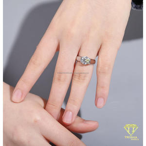 Premium VVS Moissanite Diamond <b>Ring</b> Round Cut <b>Solitaire</b> Center Stone 925 Sterling <b>Silver</b> Classic Luxury Jewelry For Men - Product Image 3