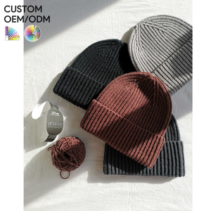 Mens <b>beanie</b> cap cotton soft stretch knit style custom logo OEM ODM support for wholesale apparel brands - Product Image 6