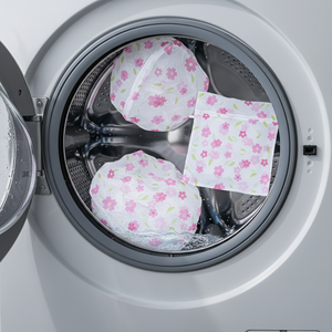 ชุดถุงซักผ้าตาข่ายรูปสี่เหลี่ยมผืนผ้าลายกระต่ายสีชมพูเล็ก 3 ชิ้น พร้อมซิป ทนทาน พับเก็บได้ ทำจากโพลีเอสเตอร์ สำหรับปกป้องเสื้อผ้า - Product Image 2