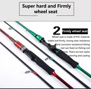 Canne à pêche télescopique en carbone pour la pêche en spinning et en casting, 1,8 m, 2,1 m, 2,4 m - Product Image 3