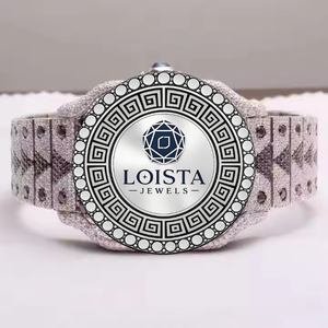 Reloj de Lujo con Caja Cuadrada de Cuarzo y Diamantes Moissanite, Esfera Romana, para LOISTA JEWELS - Product Image 1