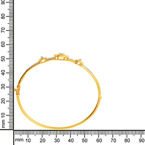 Bracelet élégant en or jaune 18 carats avec diamant hexagonal rond brillant cultivé en laboratoire - Product Image 4
