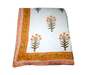 Handmade 100% Cotton Kantha <b>Quilt</b> <b>Indian</b> Rajai Duvet Blanket Queen Size Eco-Friendly Disposable Fluffy Soft All-Season Comforter - Product Image 1