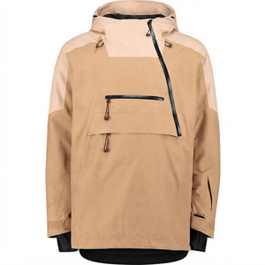 Chaqueta Anorak de Esquí y Snowboard para Hombre, Impermeable 10,000mm, Cortavientos, Aislamiento de Algodón PP, Cierre de Cremallera con Capucha, Diseño Color Block - Product Image 1
