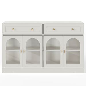 Adjustable Shelves 4-Door <b>Sideboard</b> Buffet Cabinet with 2 Draw Storage <b>Kitchen</b> Cabinets with Storage Features - Product Image 2