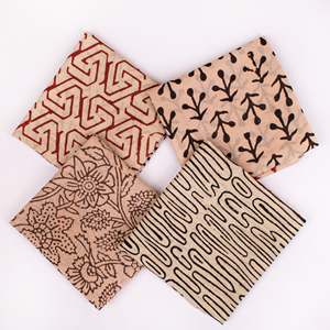 Handmade Natural Printed Cotton <b>Bandana</b> Set Bagru Style Indian Boho Neck Wrap Eco-Friendly Breathable All Seasons - Product Image 2