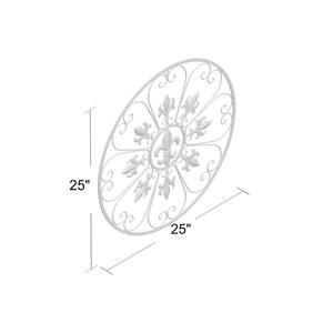 ของตกแต่งผนังโลหะทรงกลมสไตล์วินเทจ สีครีม เหมาะสำหรับตกแต่งบ้านสไตล์ฟาร์มเฮาส์และสไตล์คลาสสิก จากอินเดีย - Product Image 3