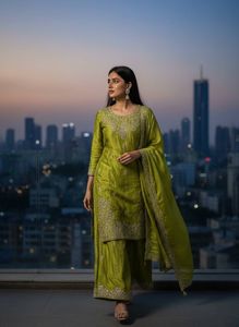 Ensemble Kurti Plazzo élégant pour femmes, tenue traditionnelle élégante, idéal pour les mariages, les fêtes et les occasions spéciales, confortable au quotidien - Product Image 5