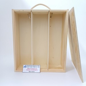 Boîte à vin en bois écologique, bois d'acacia, fabrication artisanale, gravure au laser, doublure en satin bleu, Thanh Tung Thinh Co Ltd - Product Image 2