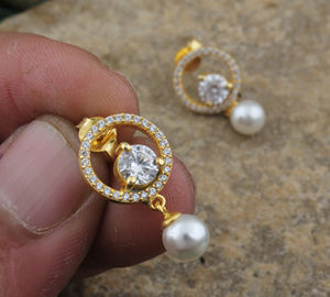 Pendientes de Circonita Blanca, Plata de Ley 925, Chapados en Oro de 18K, Pendientes Largos de Lujo para Mujer, Regalo de Fiesta, Joyería al por Mayor - Product Image 3