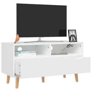 Mueble de TV Compacto de Madera Sintética Blanca, Soporte de TV Rectangular - Product Image 3