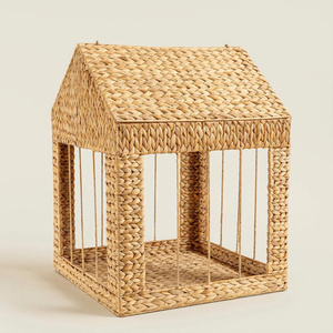 Panier de rangement pour enfants en jacinthe d'eau tressée à la main, design ouvert, pour maison de poupée en osier, décoration de chambre d'enfant et d'intérieur - Product Image 1