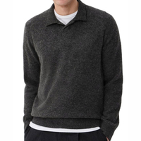 Pull en cachemire tricoté sur mesure pour homme, col polo, manches longues, pull en cachemire tricoté pour homme