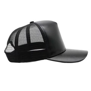 Casquette de sport en polyester verte colorée à 5 panneaux avec maille incurvée, logo brodé personnalisé, casquette de camionneur 2026 - Product Image 6