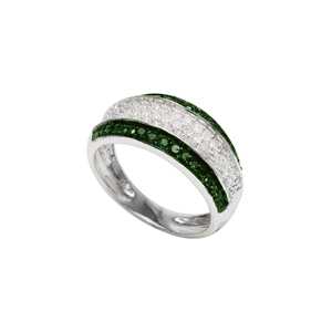 1.00 Ct Round Cut Natural White & <b>Green</b> Diamond Engagement Wedding <b>Ring</b> for Women 925 Sterling Silver Wholesale - Product Image 2