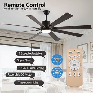 Ventilatore da Soffitto LED in Noce con 8 Pale in Legno, Telecomando, Dimmerabile, Temperatura Colore Regolabile per Soggiorno, Camera da Letto, Ufficio - Product Image 4