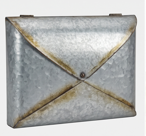 Boîte aux lettres murale élégante en acier galvanisé, style vintage, antirouille, accès frontal, sans serrure, couleur argent, boîte à lettres à encastrer - Product Image 1