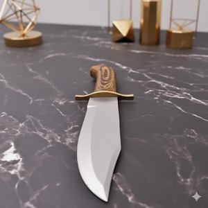 Cuchillo de caza hecho a mano de acero inoxidable con mango de madera y funda de cuero, cuchillo de supervivencia para exteriores de hoja fija de 14 pulgadas. - Product Image 2