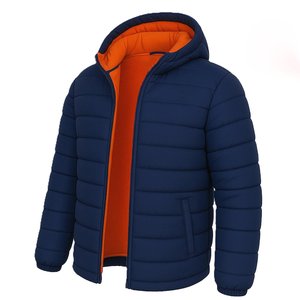Nouvelles vestes matelassées à capuche pour hommes, bleu marine, de haute qualité, design personnalisé, tendance streetwear, fermeture éclair, vente chaude - Product Image 2