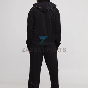 Sweat-shirt pour homme avec strass, design personnalisé, fournisseur de sweats à capuche personnalisés avec strass pour homme, mode haut de gamme - Product Image 6