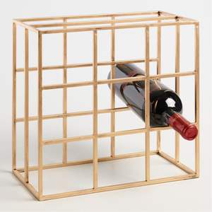 Moderno Estante para Vino de Metal Dorado, Soporte Independiente para 10 Botellas, Exhibidor Geométrico de Vino para Mesa, Almacenamiento de Vino para Encimera - Product Image 6