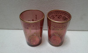 Vasos de té marroquíes coloridos Suministros de hotel y restaurante para juegos de café y té - Product Image 3